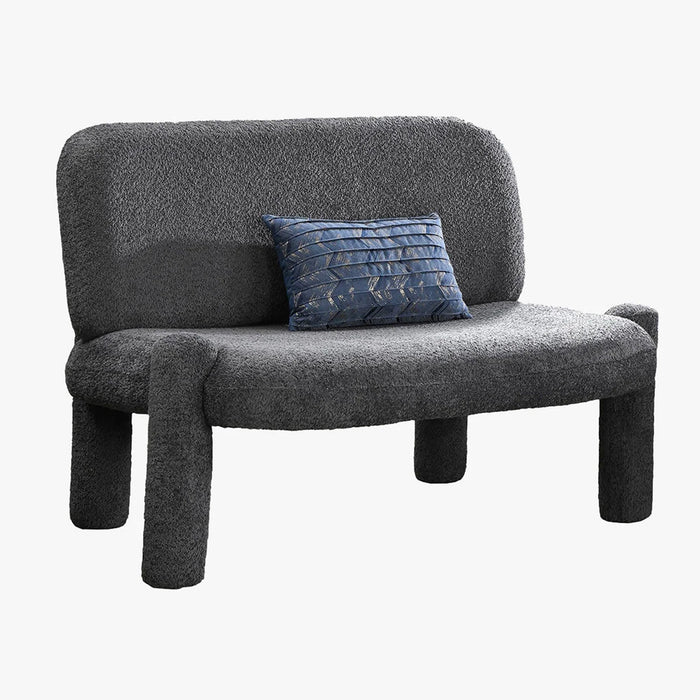 DANITA Canapé 2 places design effet peau de mouton anthracite