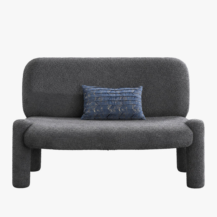 DANITA Canapé 2 places design effet peau de mouton anthracite
