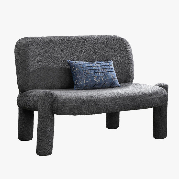 DANITA Canapé 2 places design effet peau de mouton anthracite