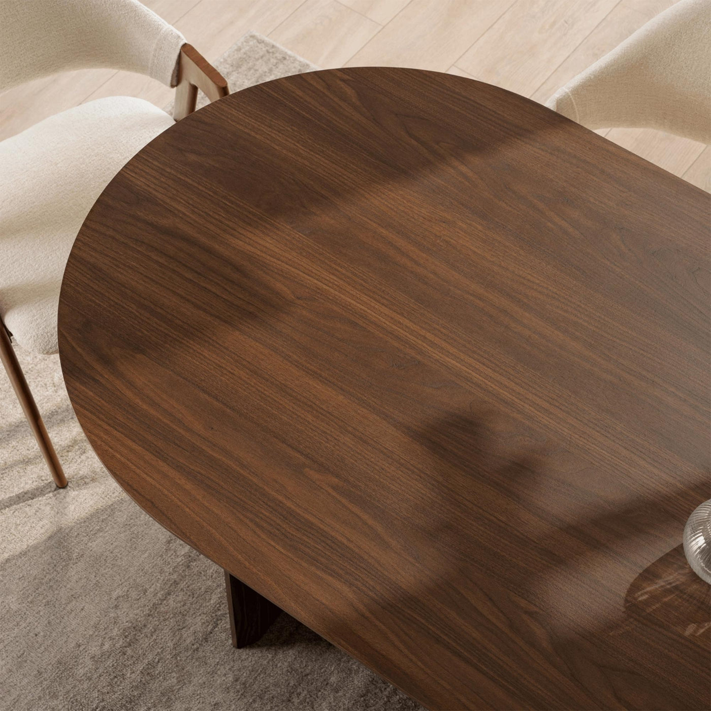 DANTE Table à manger ovale extensible couleur bois foncé 200-300 cm