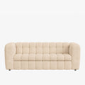 DARIA Canapé 3 places convertible en tissu matelassé beige matelas 14 cm