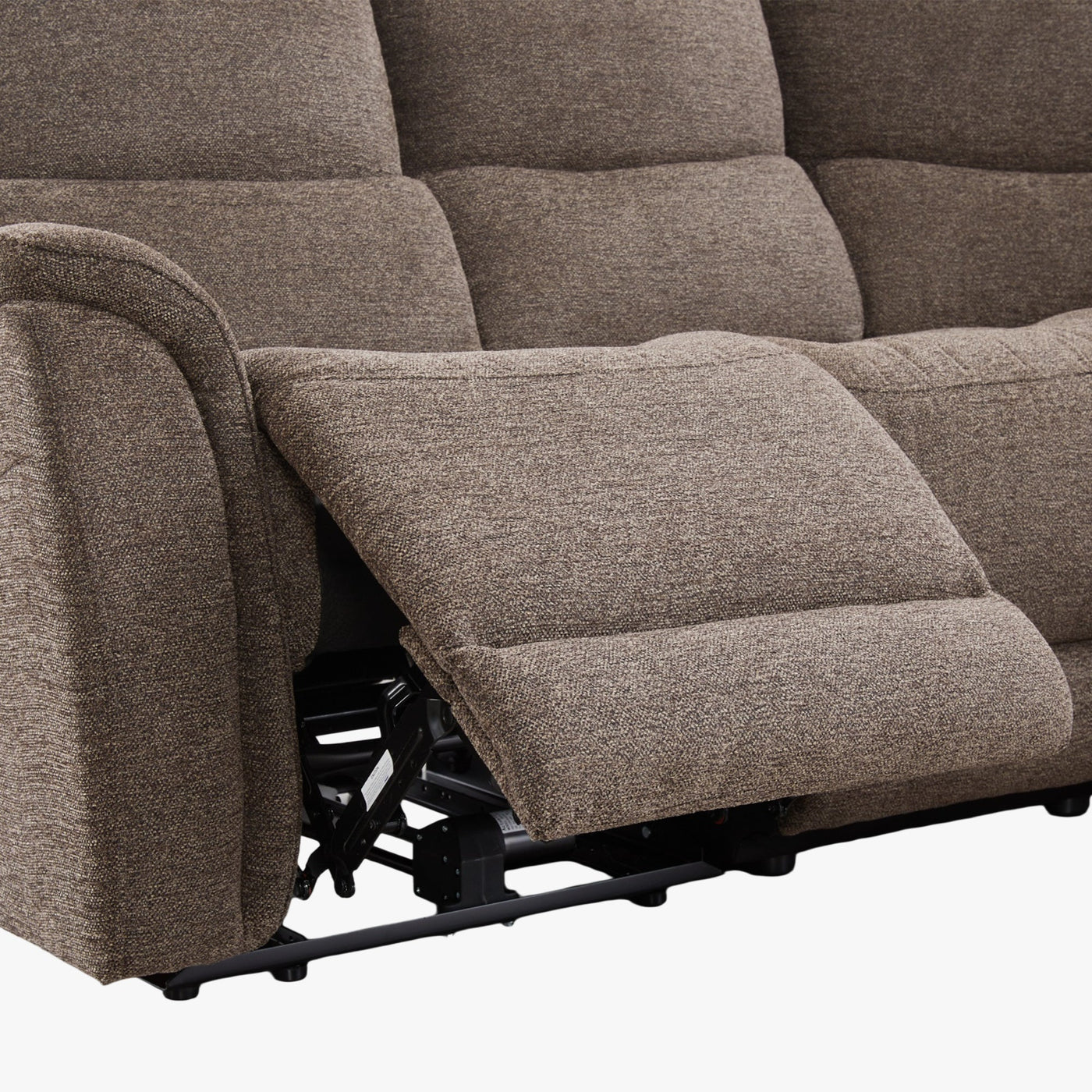 DAVY Canapé d'angle relax électrique en tissu marron - Angle droit - Canapé relax - Mobilier Deco