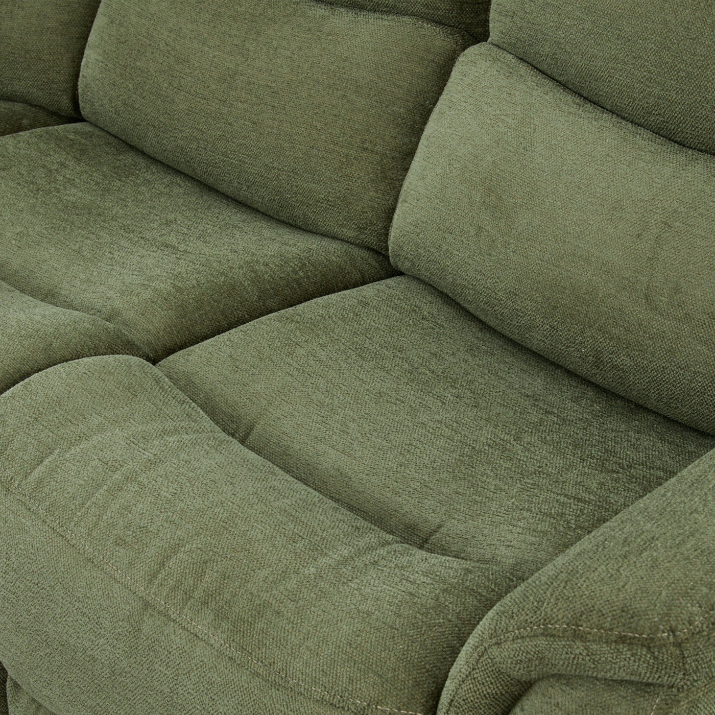 DAVY Canapé d'angle relax électrique en tissu vert - Angle gauche - Canapé relax - Mobilier Deco
