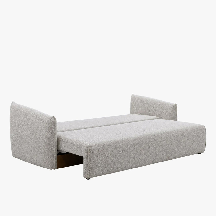DAYLA Canapé 3 places convertible en tissu beige — aperçu vidéo