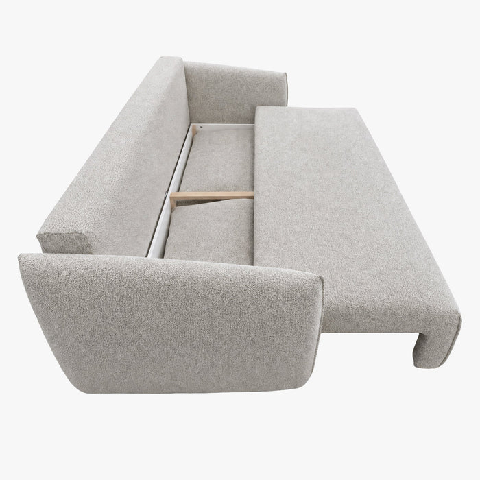 DAYLA Canapé 3 places convertible en tissu beige