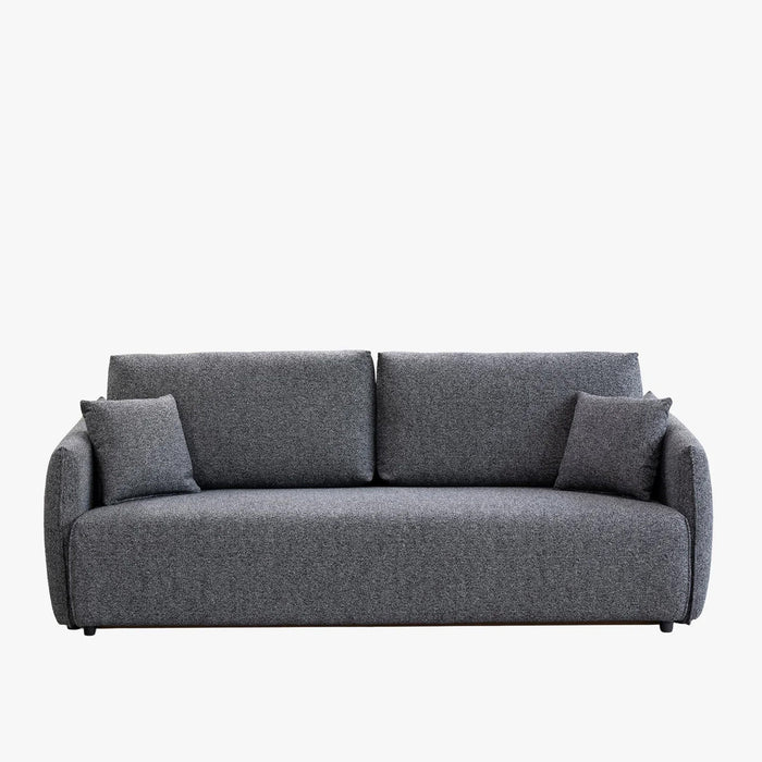 DAYLA Canapé 3 places convertible en tissu bleu