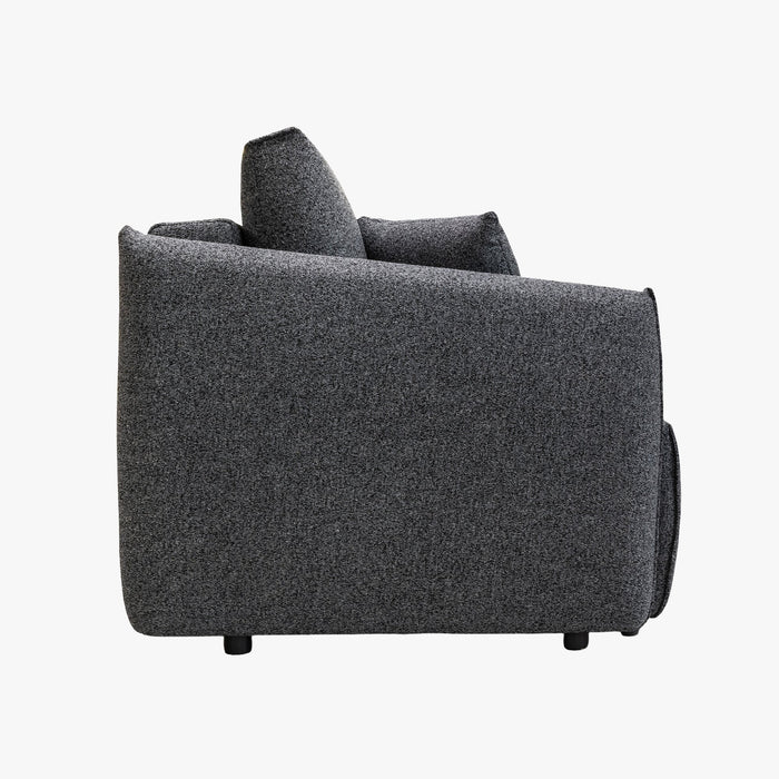 DAYLA Canapé 3 places convertible en tissu bleu