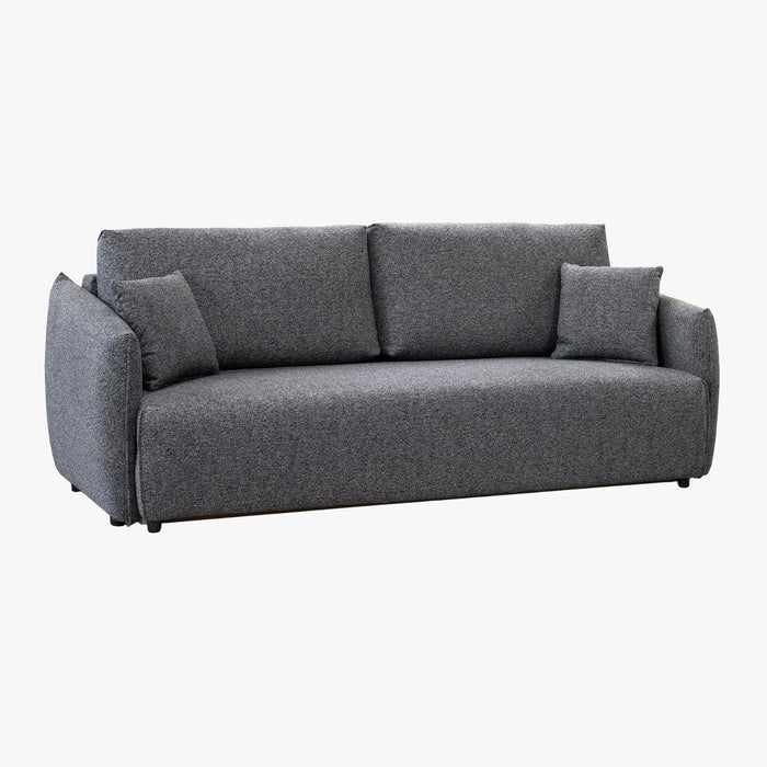 DAYLA Canapé 3 places convertible en tissu bleu