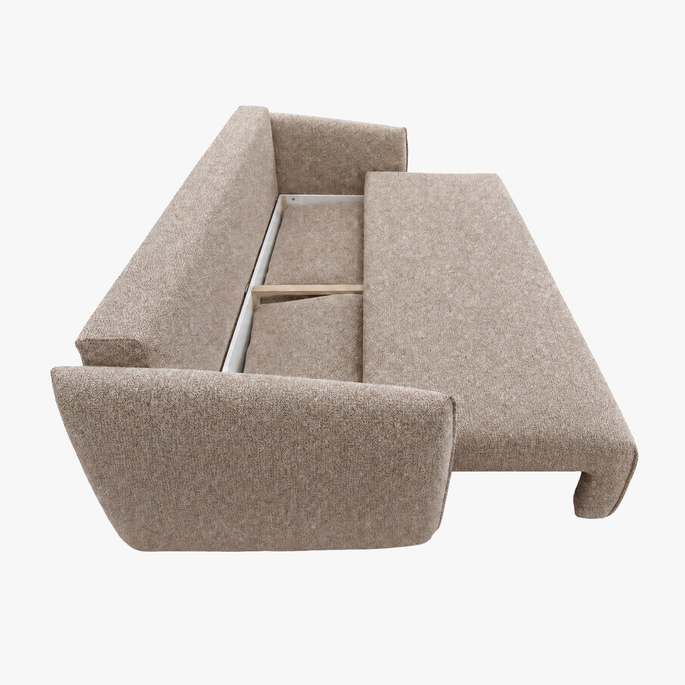 DAYLA Canapé 3 places convertible en tissu taupe - Canapés convertibles - Mobilier Deco