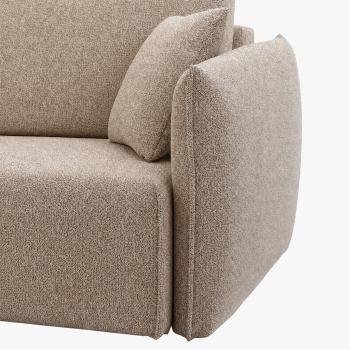 DAYLA Canapé 3 places convertible en tissu taupe