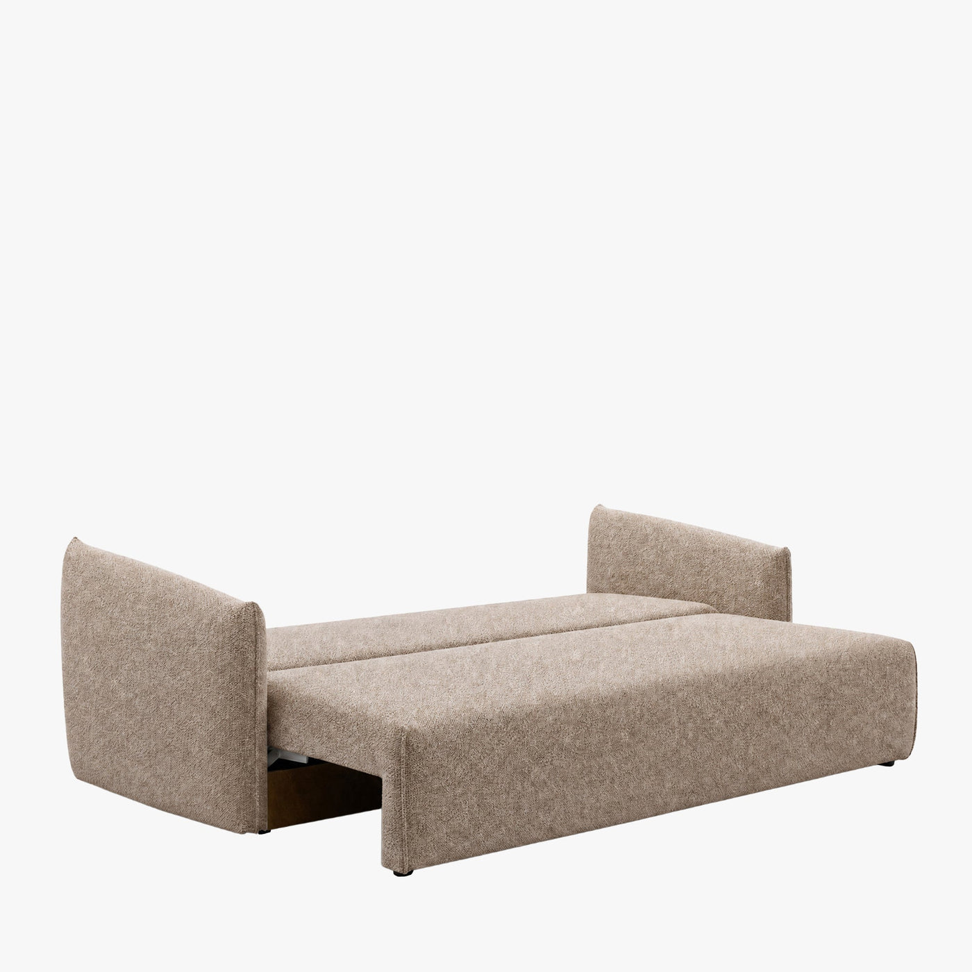 DAYLA Canapé 3 places convertible en tissu taupe - Canapés convertibles - Mobilier Deco