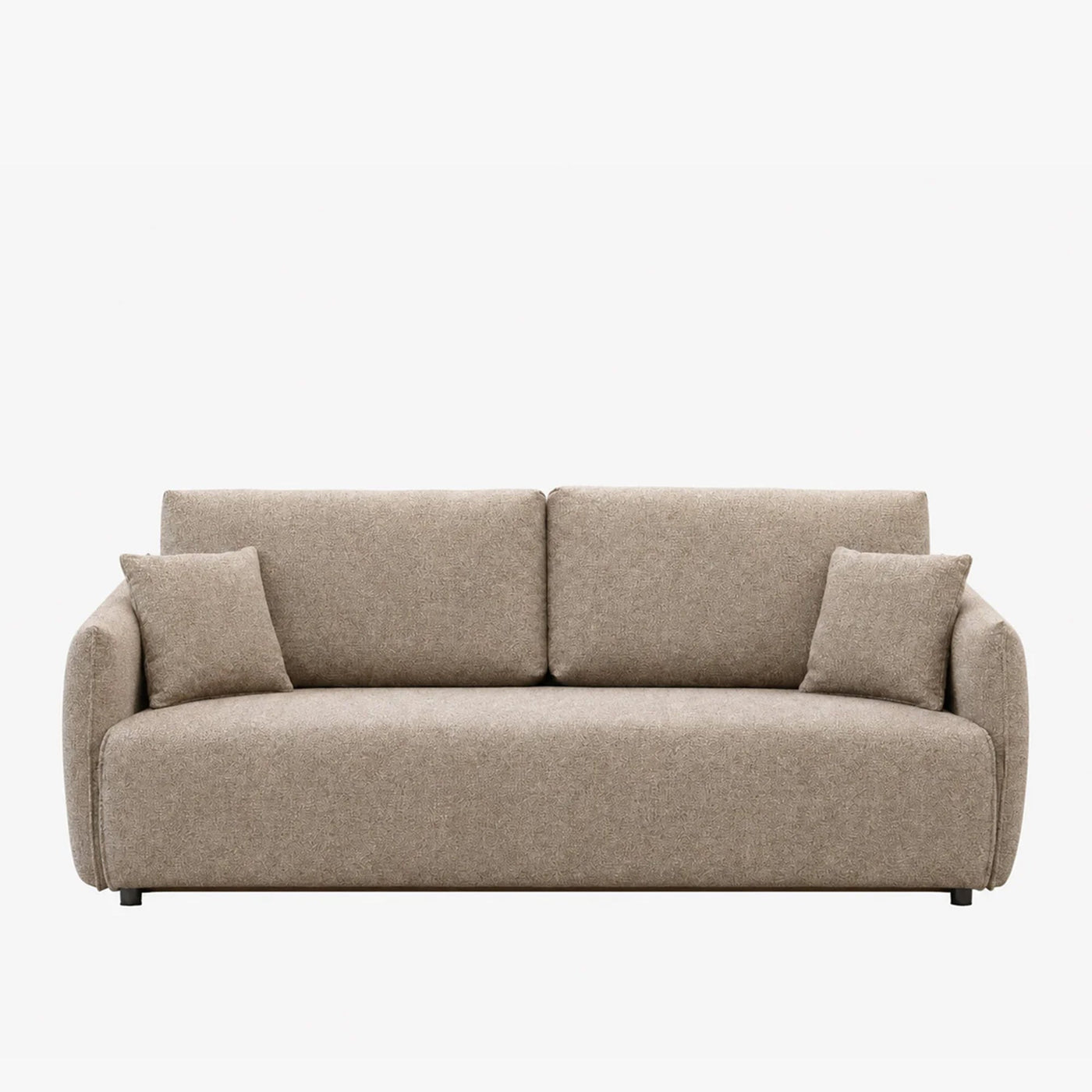 DAYLA Canapé 3 places convertible en tissu taupe - Canapés convertibles - Mobilier Deco