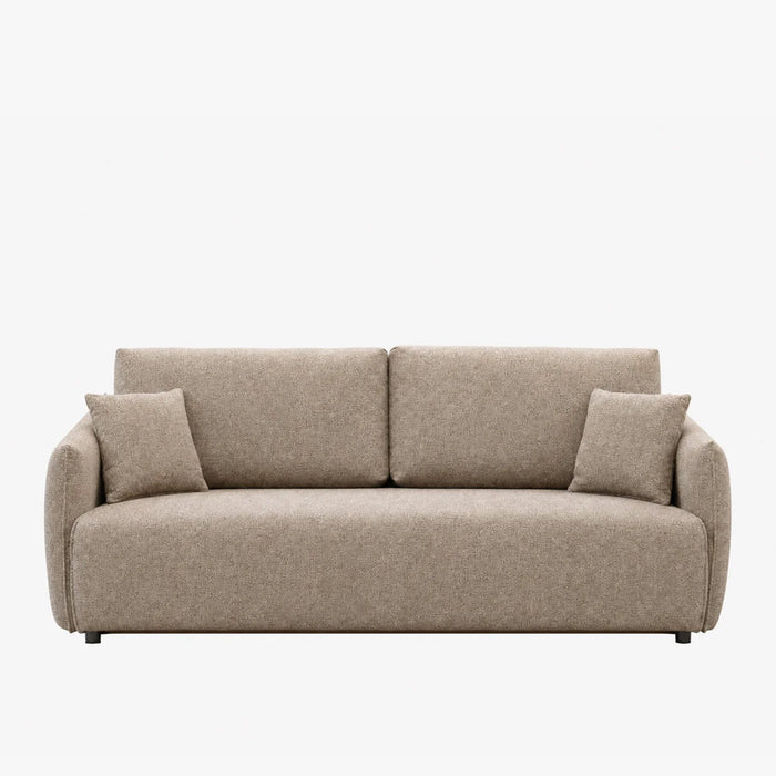 DAYLA Canapé 3 places convertible en tissu taupe