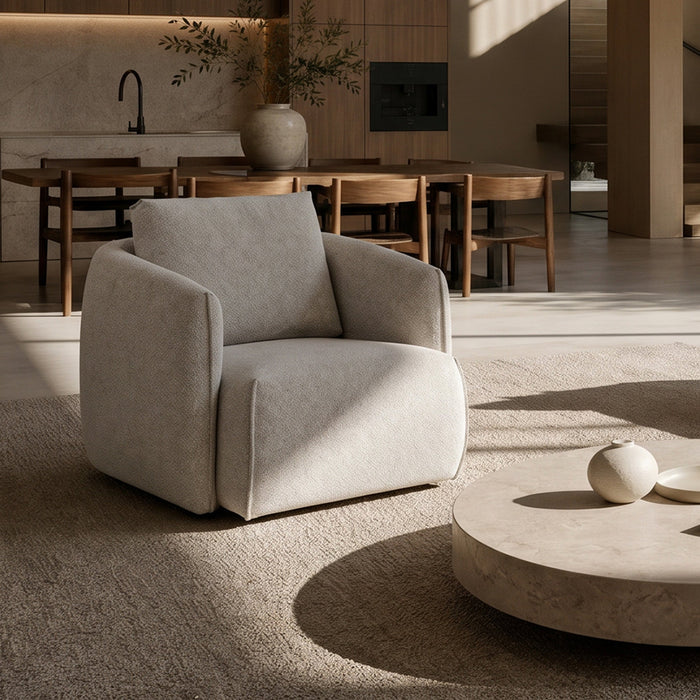 DAYLA Fauteuil en tissu beige
