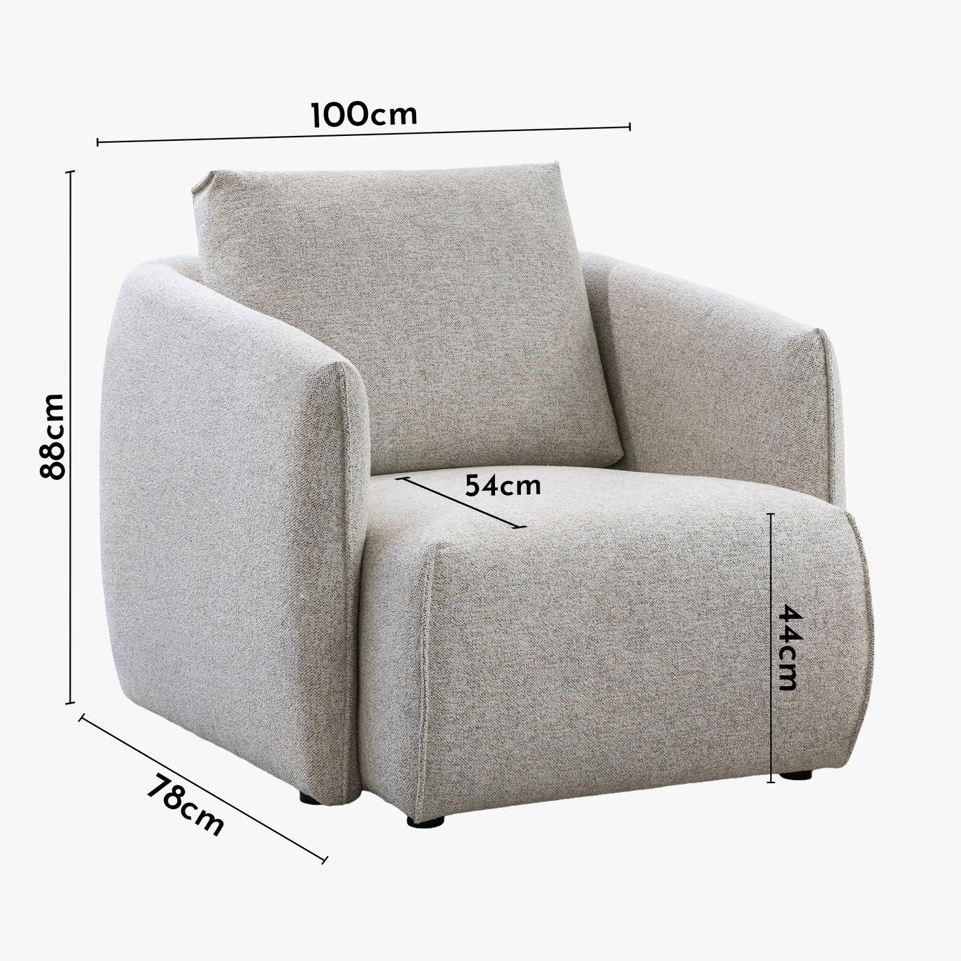 DAYLA Fauteuil en tissu beige - Fauteuils - Mobilier Deco