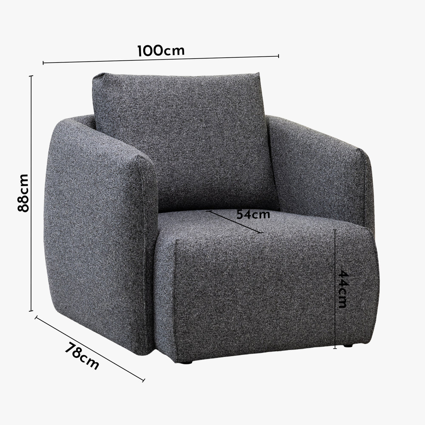 DAYLA Fauteuil en tissu bleu - Fauteuils - Mobilier Deco