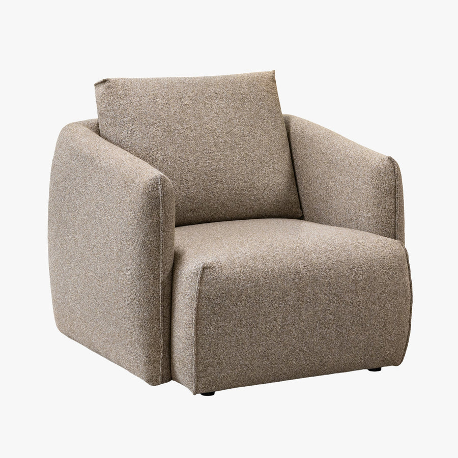 DAYLA Fauteuil en tissu taupe — aperçu vidéo