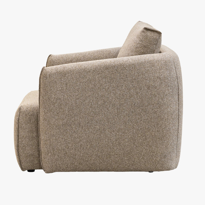 DAYLA Fauteuil en tissu taupe