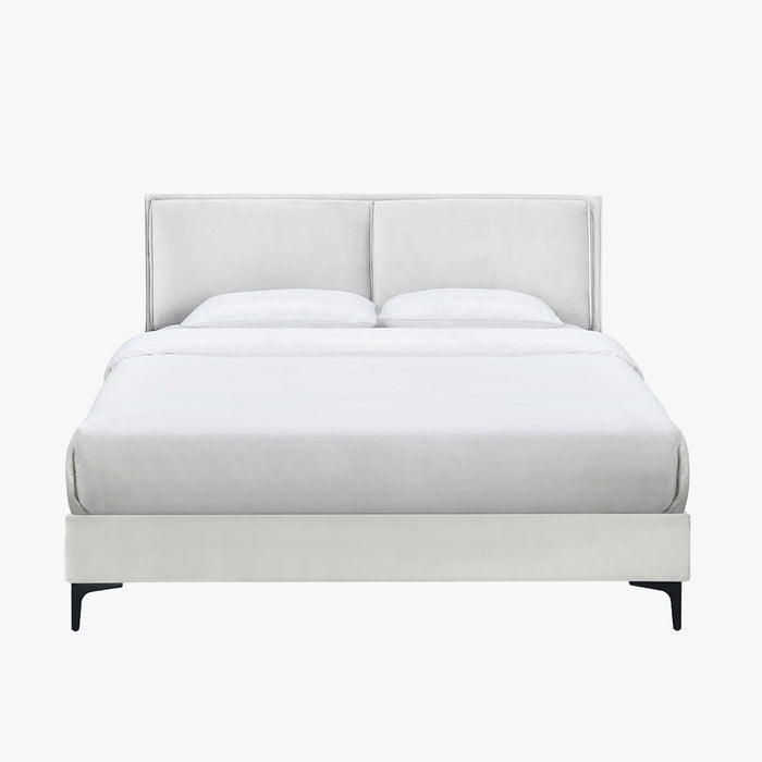 DAYNA Lit double en velours écru 140x190 cm