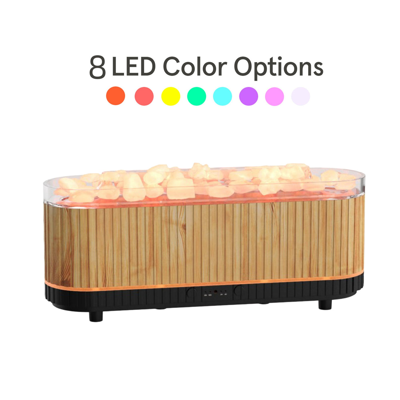 DERYA Diffuseur d'huiles essentielles avec pierres à LED couleur bois - Diffuseurs - Mobilier Deco