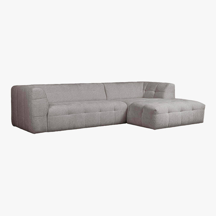 DEYNA Canapé d’angle en tissu capitonné gris foncé - Angle droit