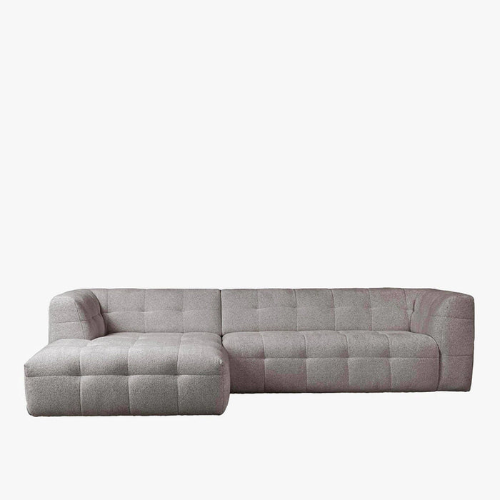 DEYNA Canapé d’angle en tissu capitonné gris foncé - Angle droit