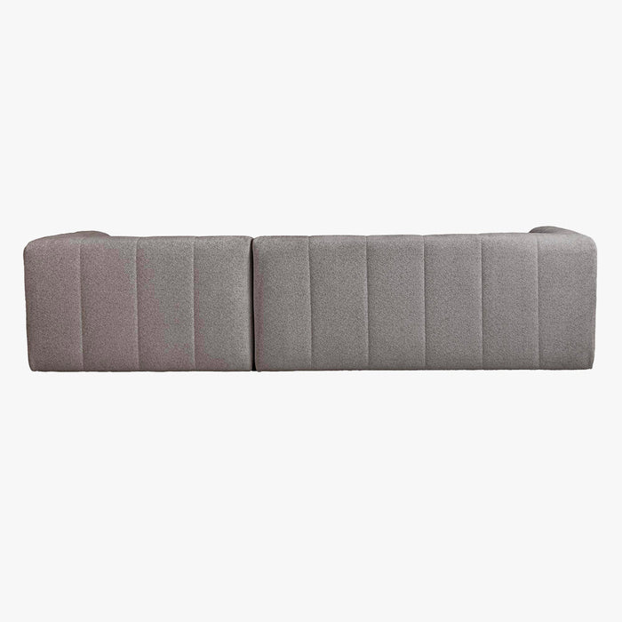 DEYNA Canapé d’angle en tissu capitonné gris foncé - Angle droit