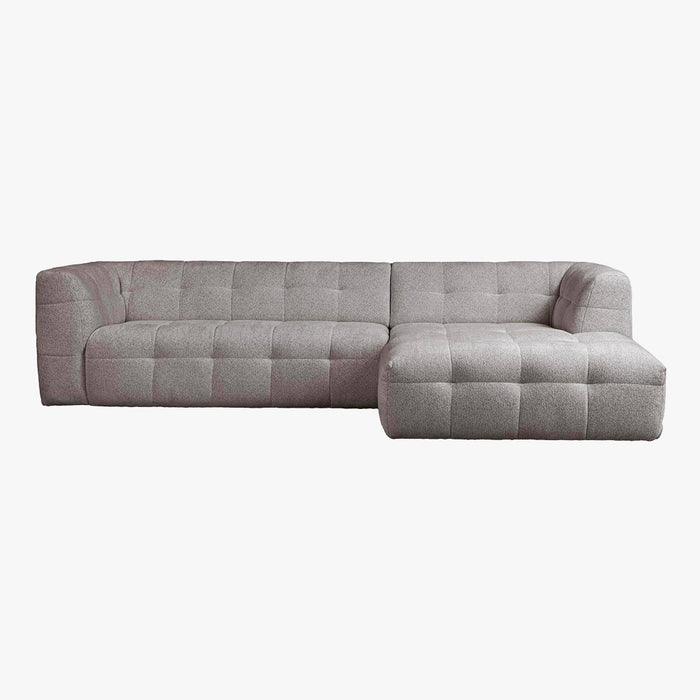 DEYNA Canapé d’angle en tissu capitonné gris foncé - Angle droit