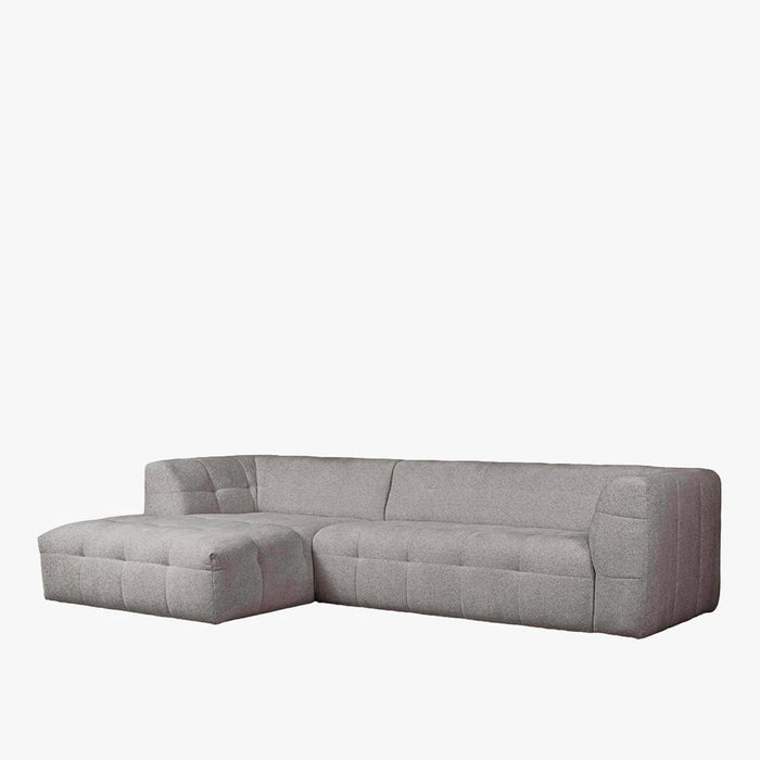 DEYNA Canapé d’angle en tissu capitonné gris foncé - Angle droit