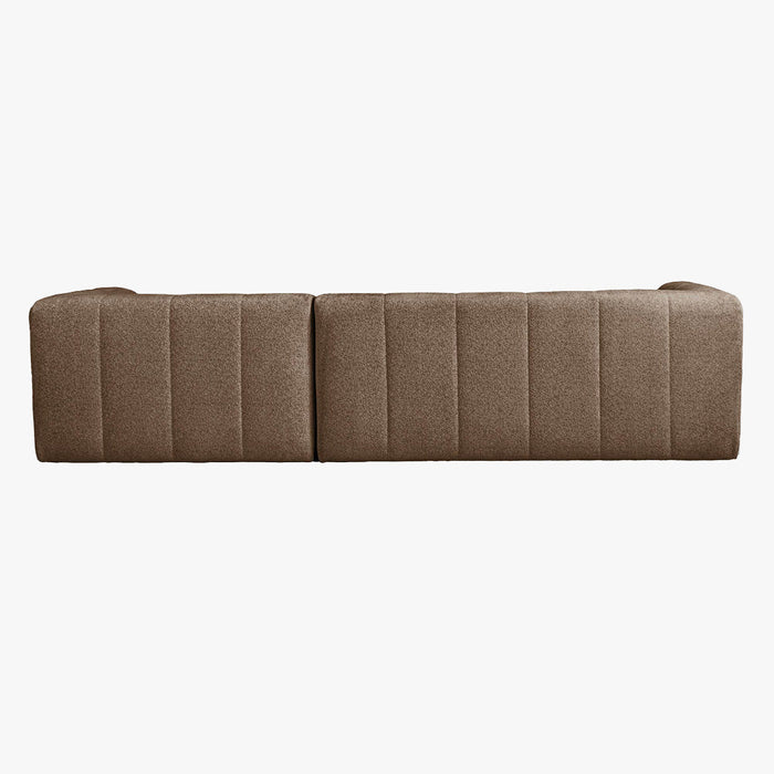 DEYNA Canapé d’angle en tissu capitonné taupe - Angle droit