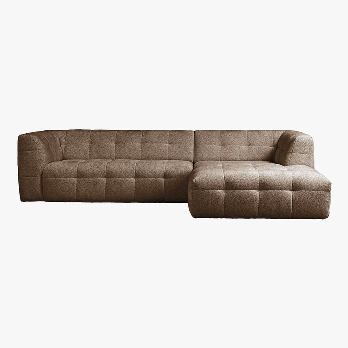 DEYNA Canapé d’angle en tissu capitonné taupe - Angle droit