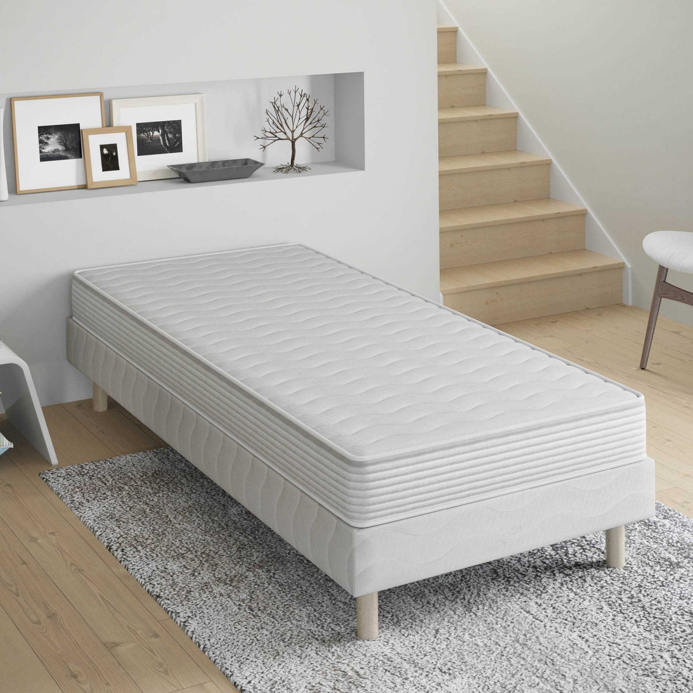 DODO SINGLE H15 Ensemble sommier+matelas 15 cm 90x190