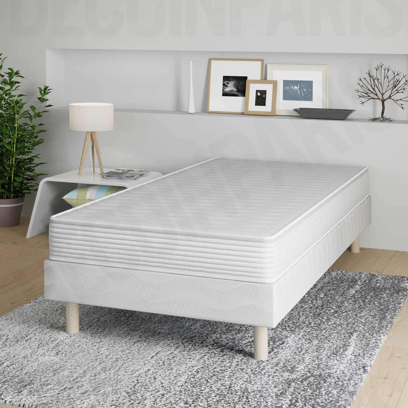 DODO SINGLE H15 Ensemble sommier+matelas 15 cm 90x190