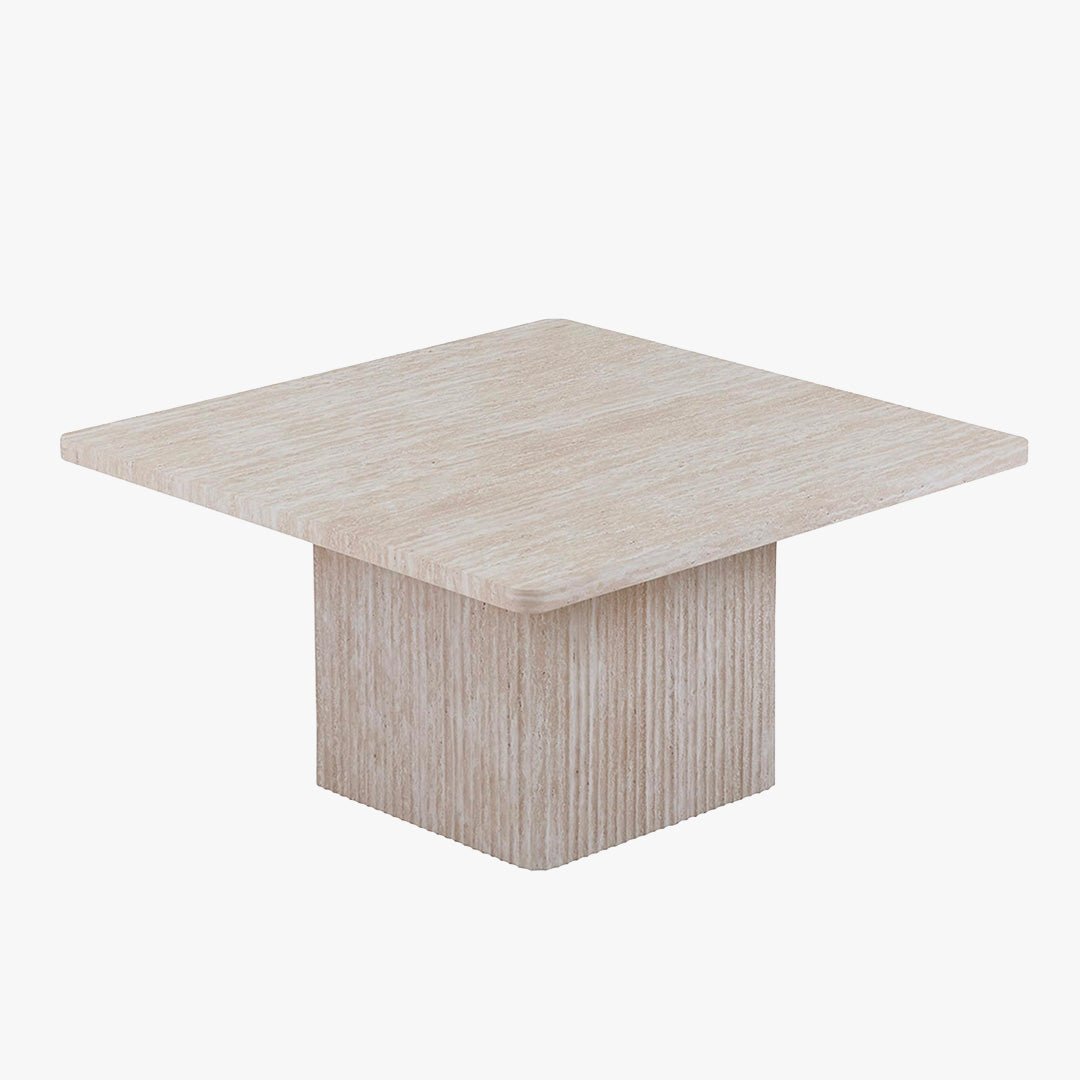 DOLSA Lot de 2 tables basses carrées couleur travertin - Table basse - Mobilier Deco