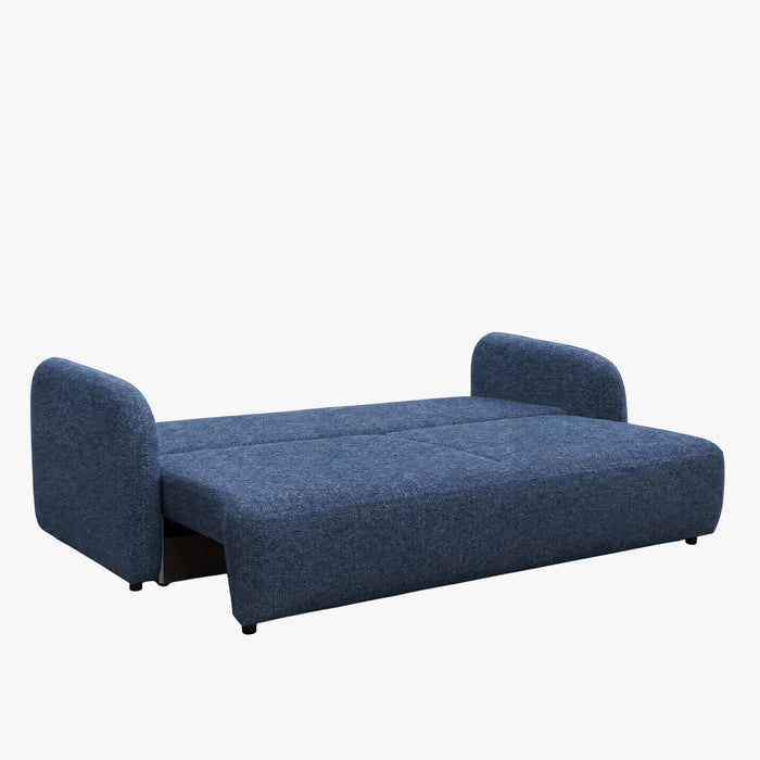 DRIXY Canapé 3 places convertible avec coffre en tissu bleu foncé