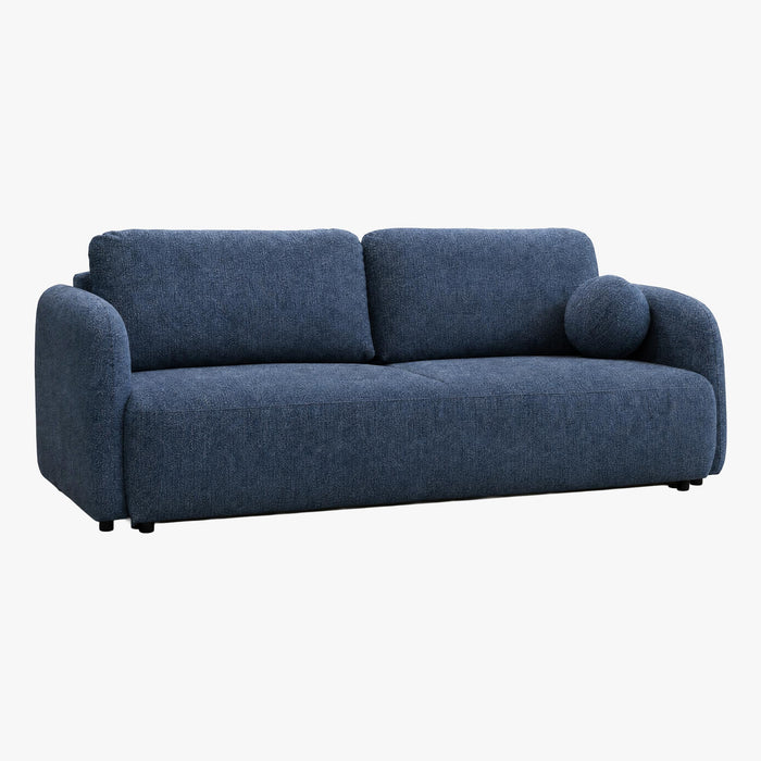 DRIXY Canapé 3 places convertible avec coffre en tissu bleu foncé