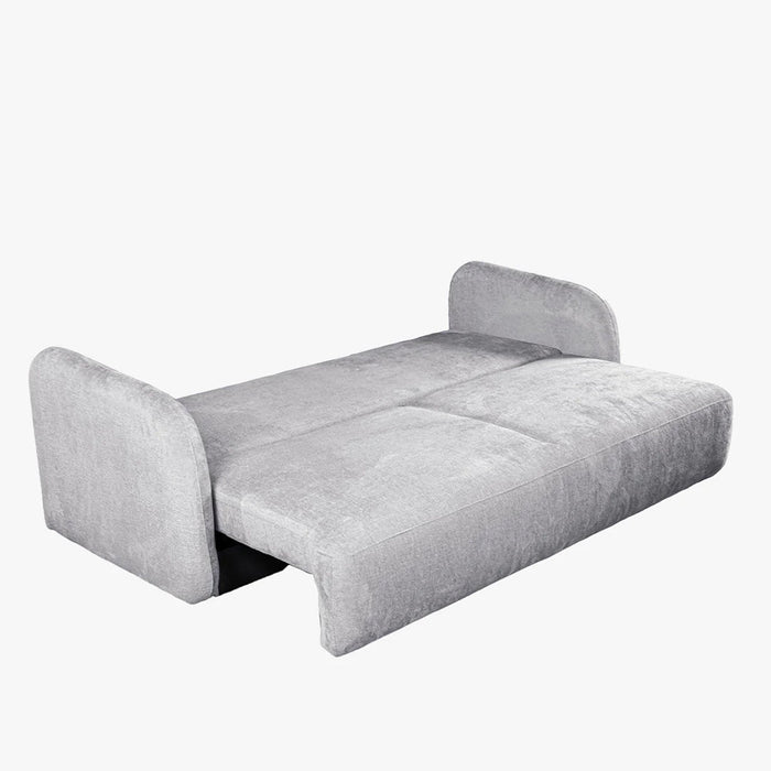 DRIXY Canapé 3 places convertible avec coffre en tissu gris