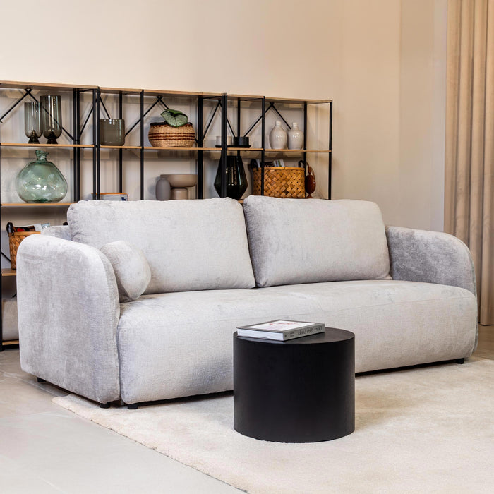 DRIXY Canapé 3 places convertible avec coffre en tissu gris