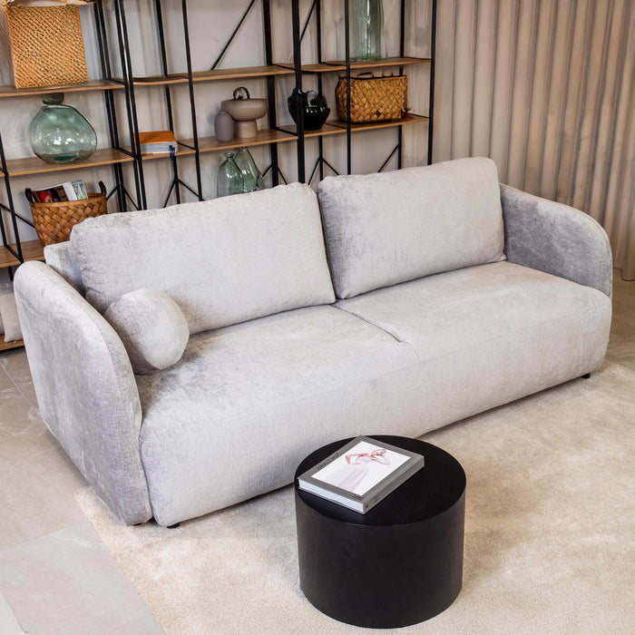 DRIXY Canapé 3 places convertible avec coffre en tissu gris – Canapés convertibles – vue 2