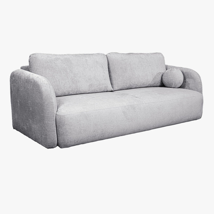 DRIXY Canapé 3 places convertible avec coffre en tissu gris