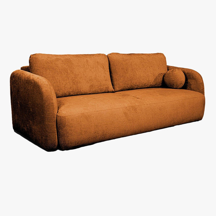 DRIXY Canapé 3 places convertible avec coffre en tissu orange
