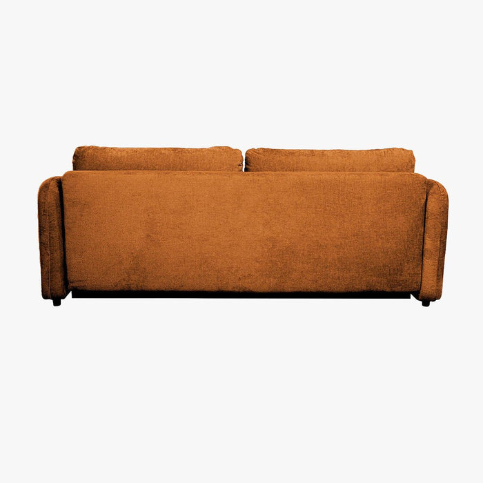 DRIXY Canapé 3 places convertible avec coffre en tissu orange