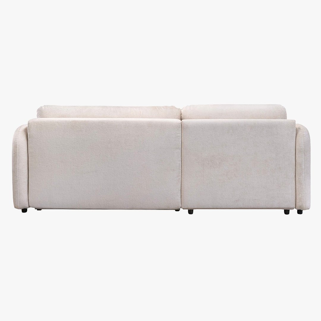 DRIXY Canapé d'angle convertible avec coffre en tissu beige - Angle droit - Canapé d'angle convertible - Mobilier Deco