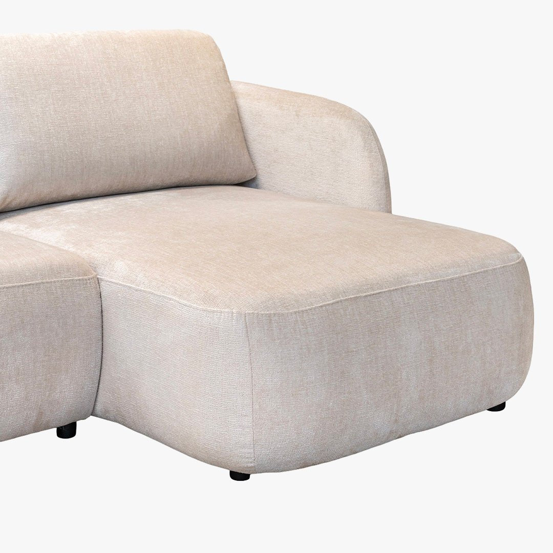 DRIXY Canapé d'angle convertible avec coffre en tissu beige - Angle droit - Canapé d'angle convertible - Mobilier Deco