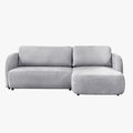 DRIXY Canapé d'angle convertible avec coffre en tissu gris - Angle droit