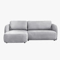 DRIXY Canapé d'angle convertible avec coffre en tissu gris - Angle gauche