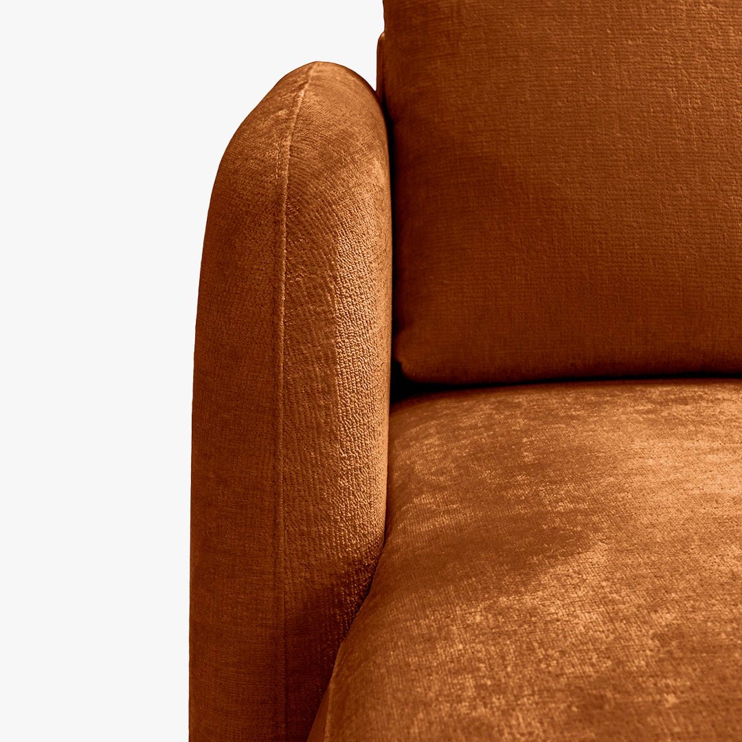 DRIXY Canapé d'angle convertible avec coffre en tissu orange - Angle gauche - Canapé d'angle convertible - Mobilier Deco