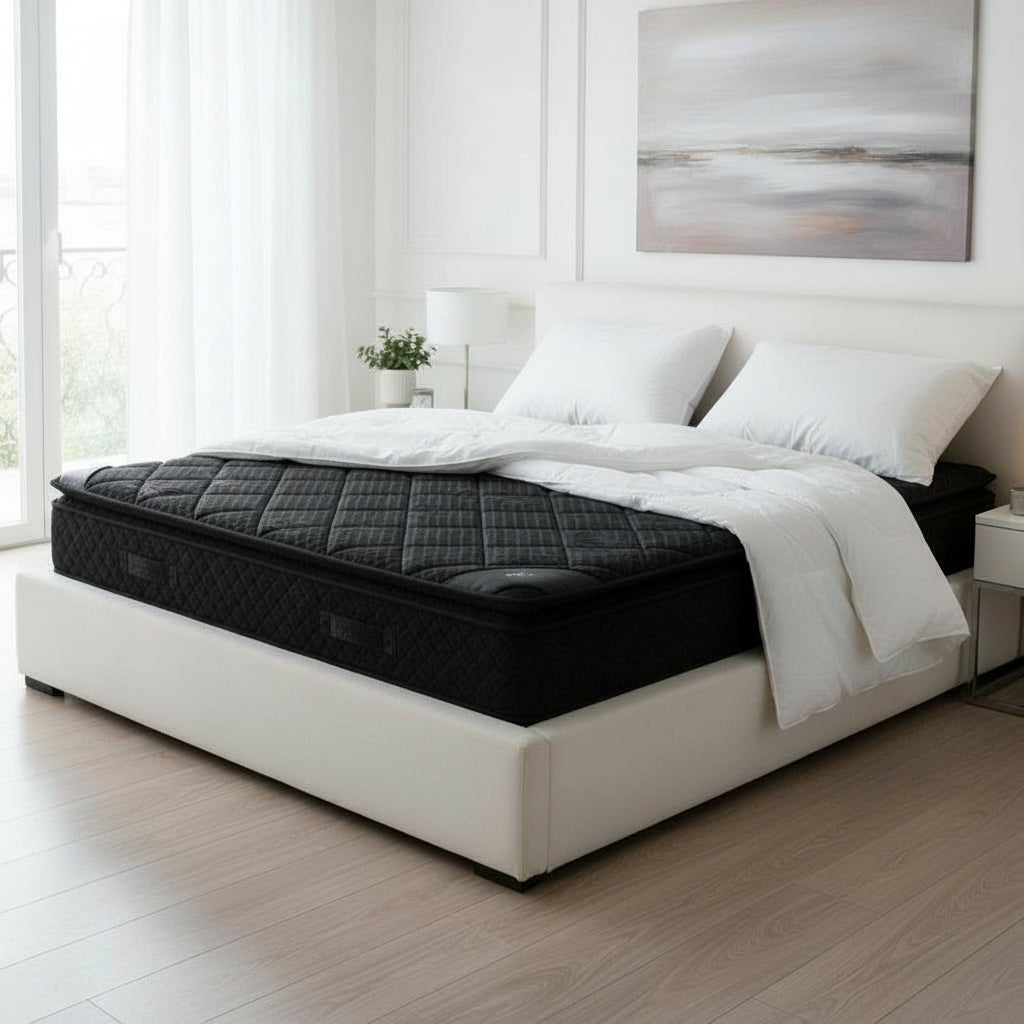 DUBAI BLACK Matelas mémoire de forme et ressorts ensachés 160x200 cm épaisseur 33 cm