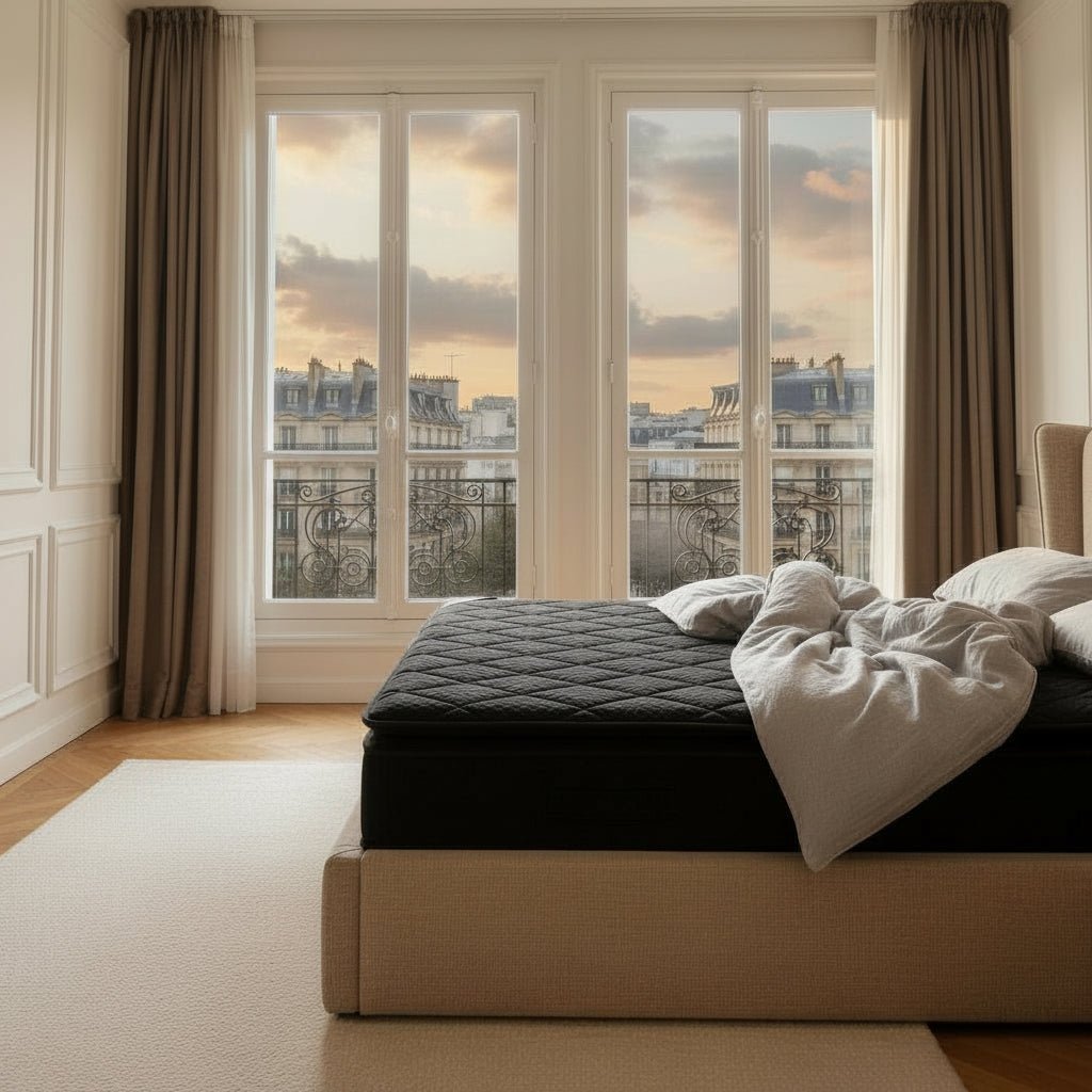 DUBAI BLACK Matelas mémoire de forme et ressorts ensachés 180x200 cm épaisseur 33 cm - Matelas - Mobilier Deco