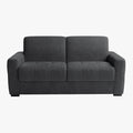 DYLANE Canapé 3 places convertible tissu capitonné gris anthracite matelas 22 cm
